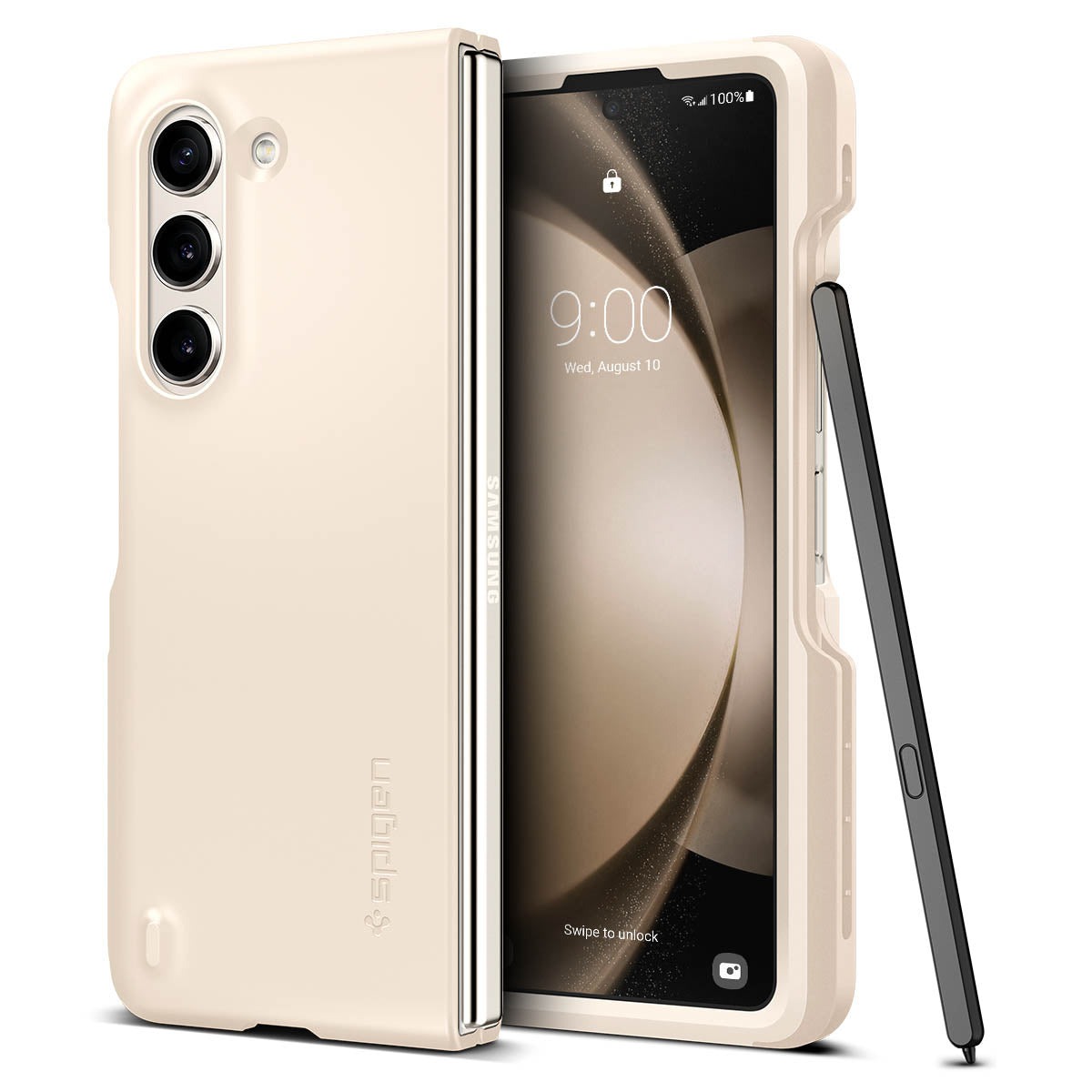 Чехол Spigen для Galaxy Z Fold 5 - Thin Fit P (S Pen) - Бежевый - ACS06210