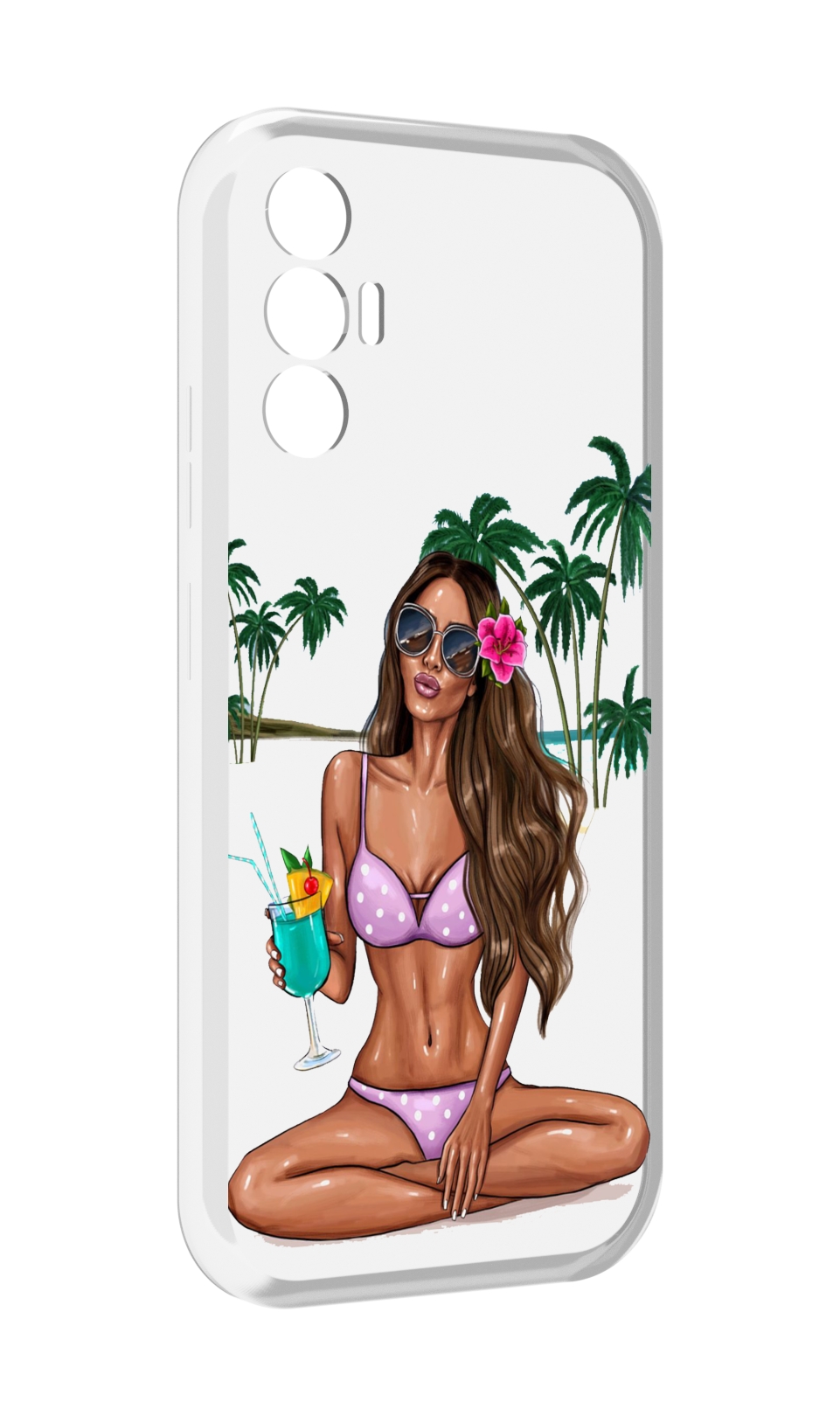 

Чехол MyPads Гавайская-девушка женский для Tecno Pova 3, Прозрачный, Tocco