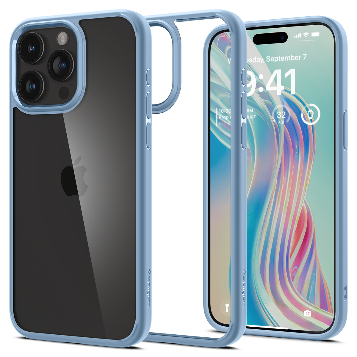 

Чехол Spigen для iPhone 15 Pro Max - Crystal Hybrid - Голубой - ACS06447, iPhone 15 Pro Max - Crystal Hybrid