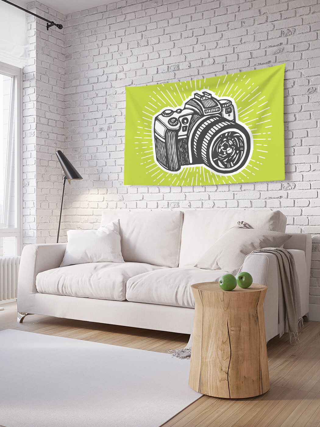 

Горизонтальное фотопанно JoyArty Графический фотоаппарат, из ткани, 150х200 см