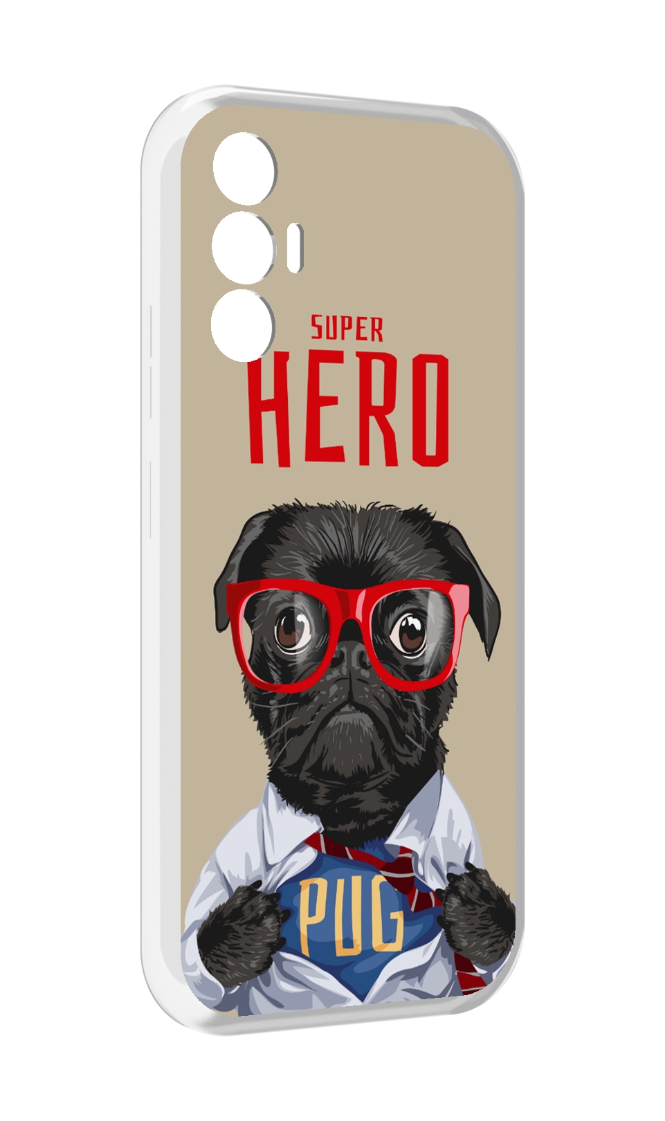 

Чехол MyPads Герой-PUG для Tecno Pova 3, Прозрачный, Tocco