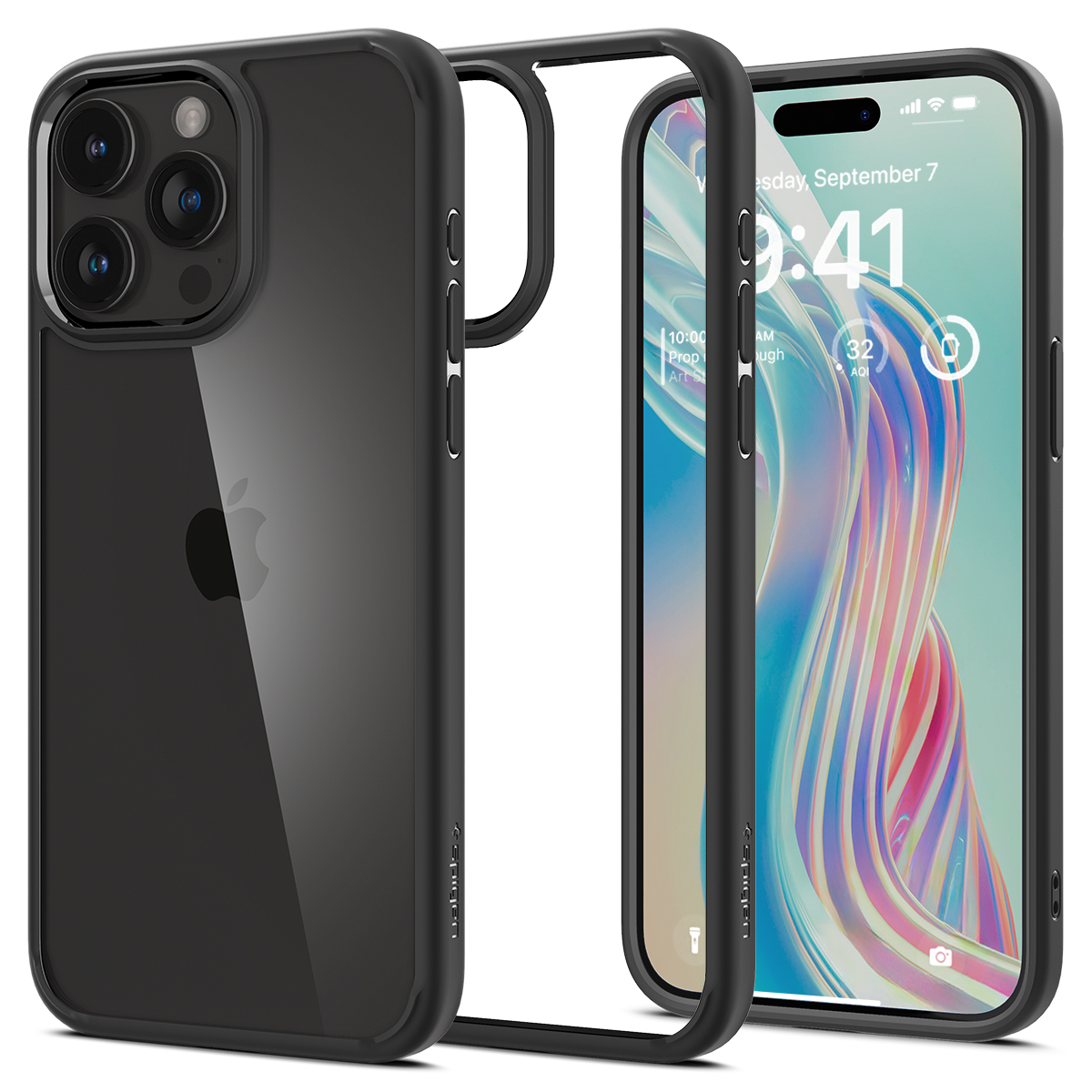 

Чехол Spigen для iPhone 15 Pro Max - Crystal Hybrid - Черный - ACS06449, iPhone 15 Pro Max - Crystal Hybrid