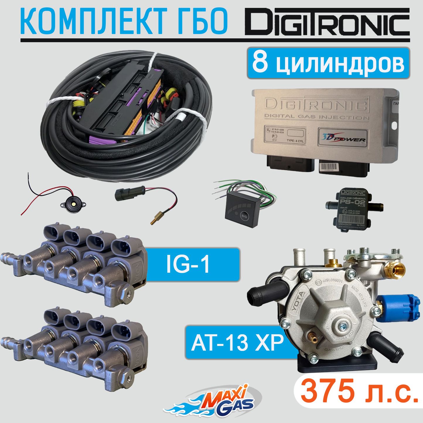 

Комплект ГБО Digitronic 3D Power (8-цилиндров)