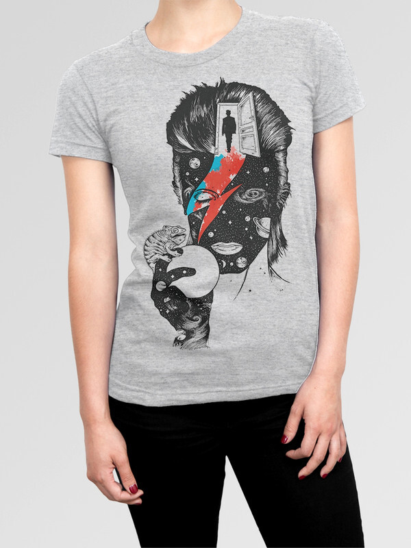 

Футболка женская DreamShirts Studio Дэвид Боуи - Зигги Стардаст 268-bowie-1 серая M, Серый, Дэвид Боуи - Зигги Стардаст 268-bowie-1