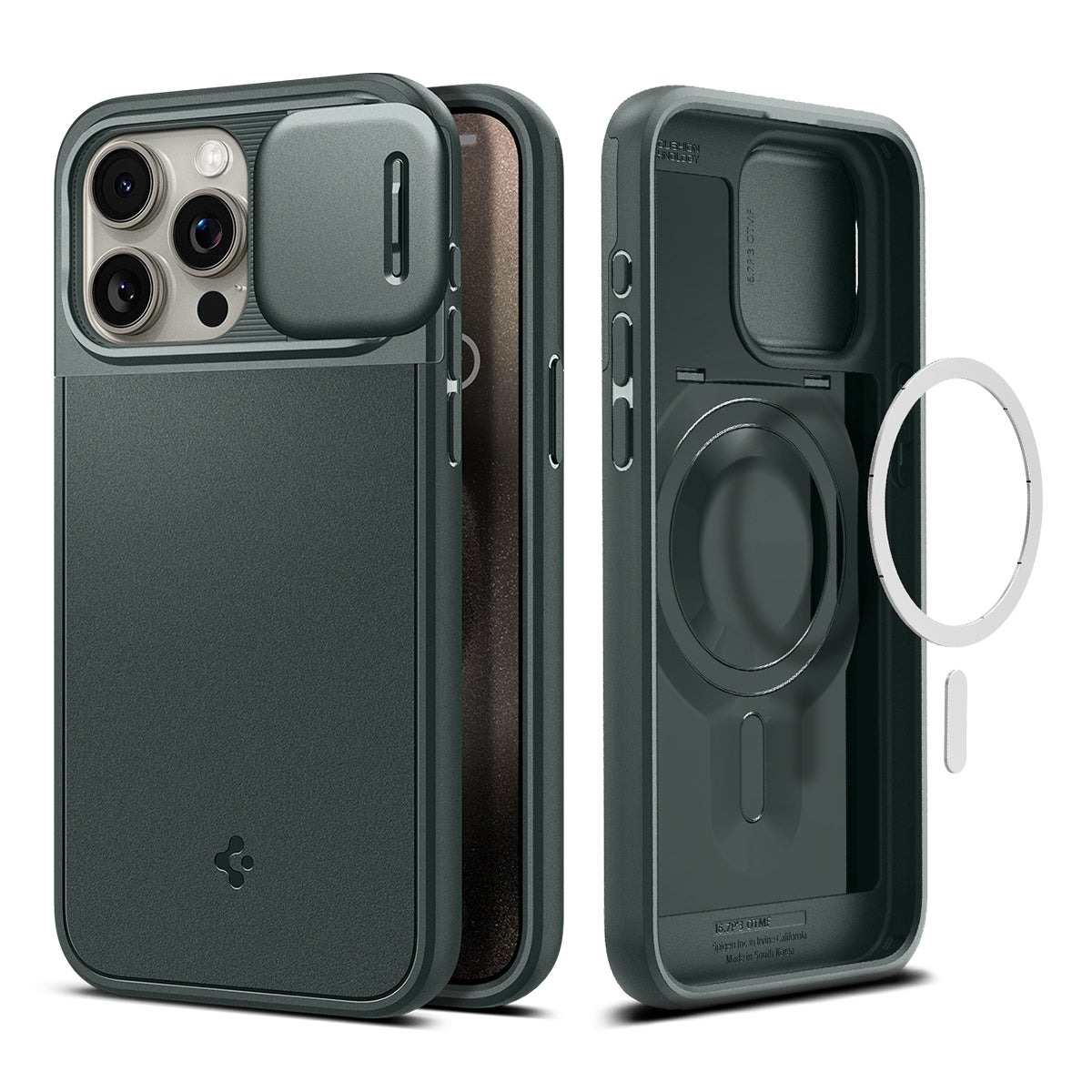 Чехол Spigen для iPhone 15 Pro Max - Optik Armor (MagFit) - Зеленый - ACS06600 iPhone 15 Pro Max - MagSafe|Optik Armor|Optik Armor (MagFit)|MagFit зеленый