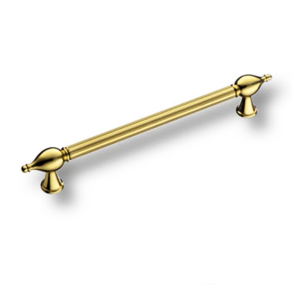 

Ручка рейлинг мебельная Glossy Gold, глянцевое золото 192 мм, Золотистый, Railing handle Glossy Gold