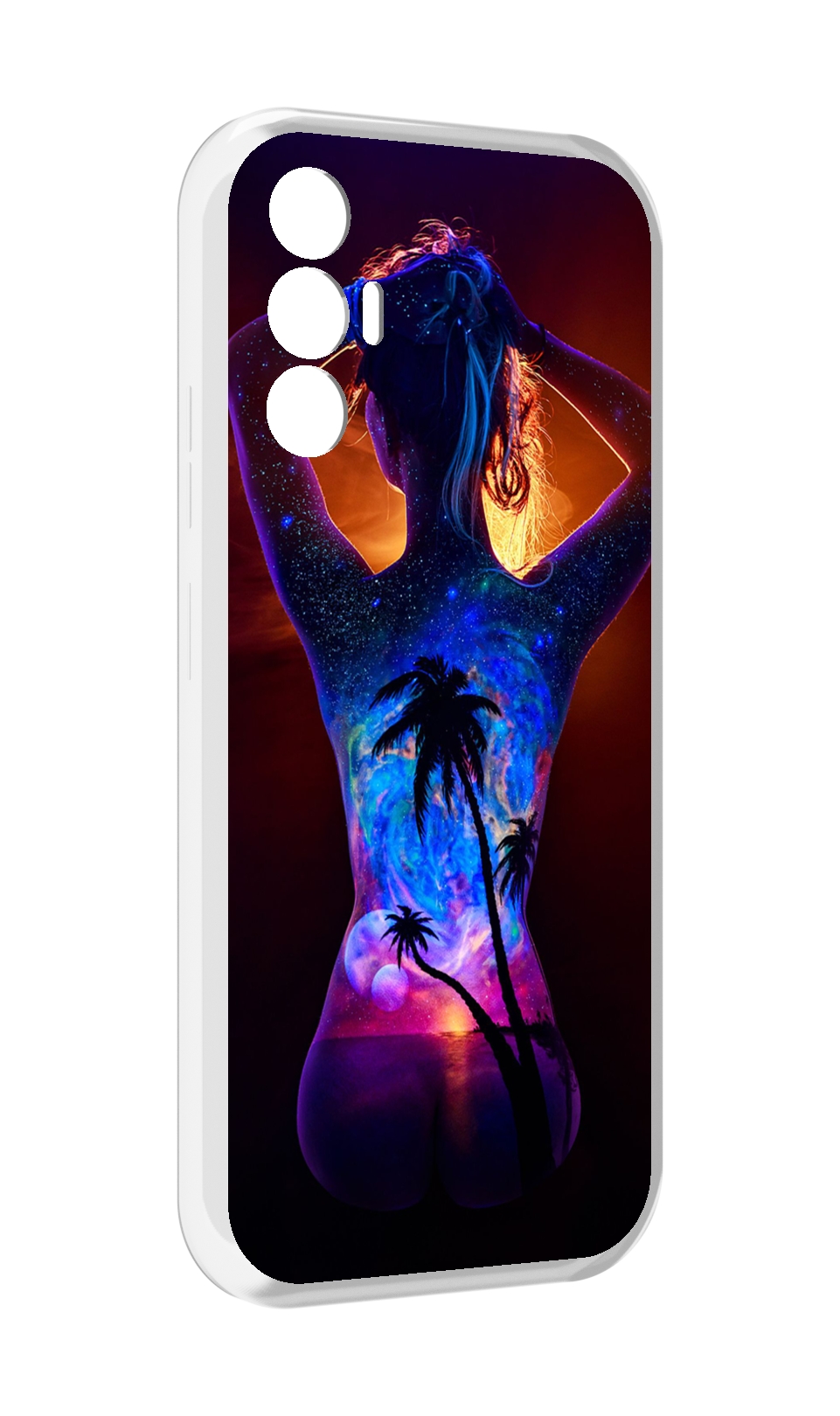 

Чехол MyPads Девушка-и-пальмы женский для Tecno Pova 3, Прозрачный, Tocco