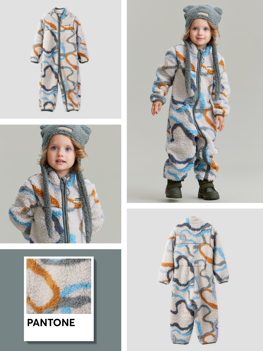 

Комбинезон детский Happy Baby 89058, grey wave, 92, Белый, 89058