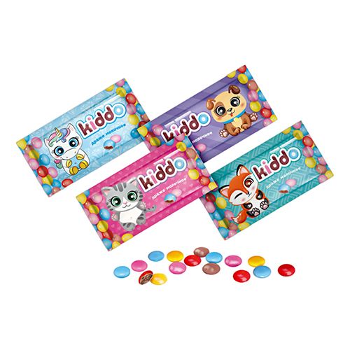 Драже Золотая Русь Kiddo молочное с какао в сахарной глазури 50 г в ассортименте