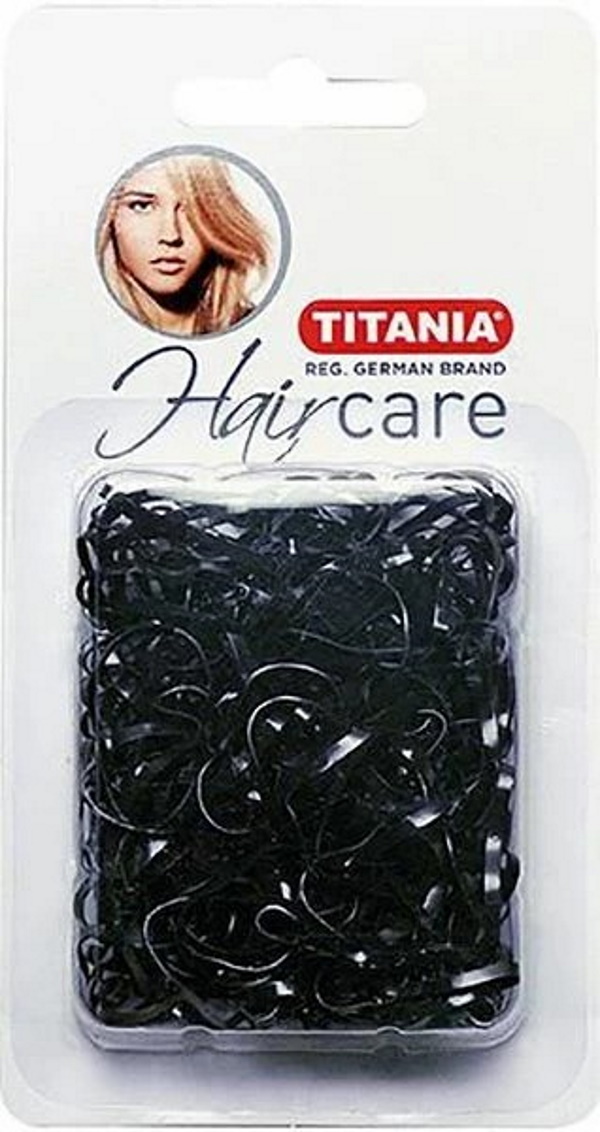 фото Резинки силиконовые titania для причесок 150 шт черные 8066b