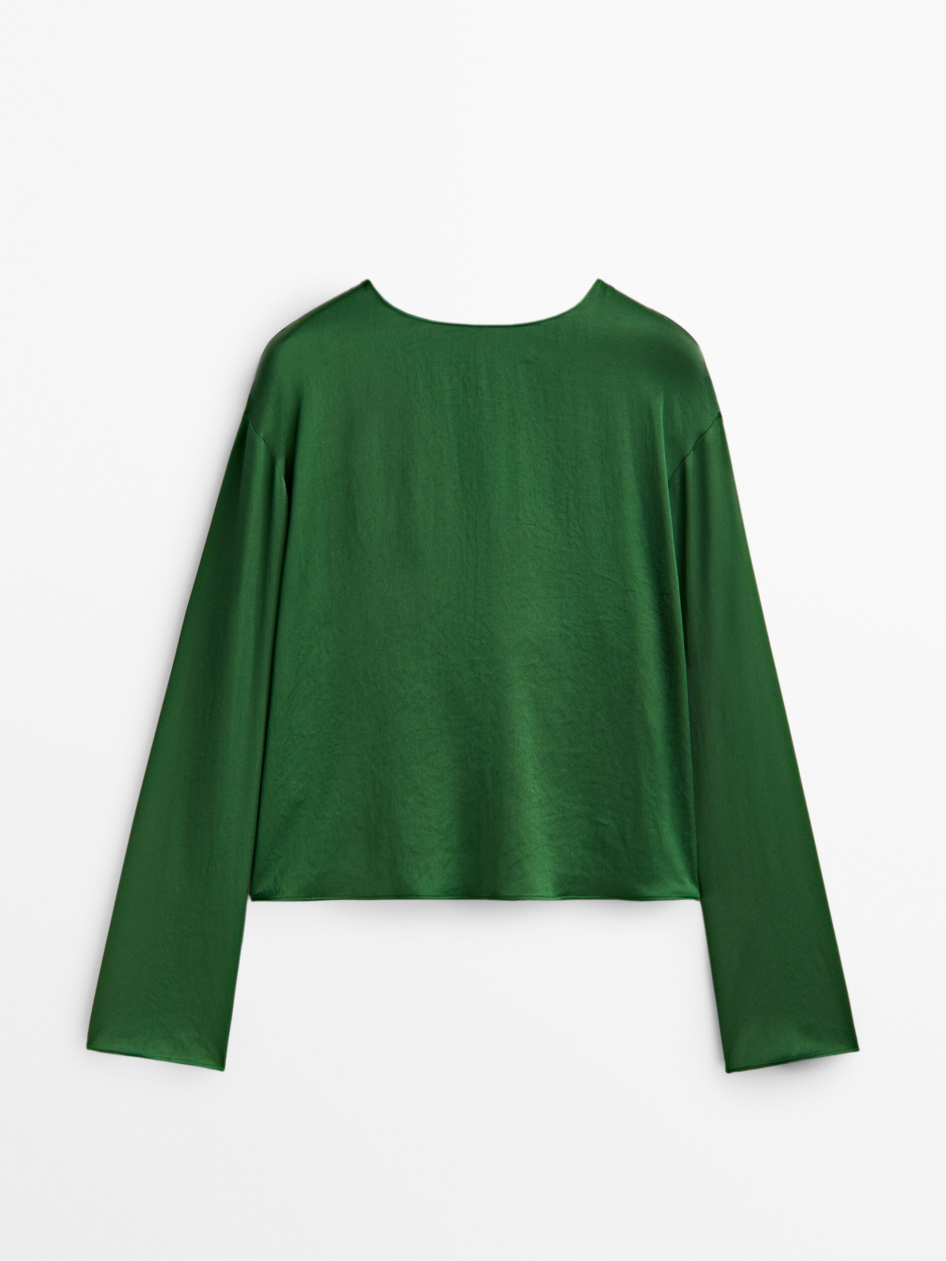 

Блуза женская Massimo Dutti 05142565500 зеленая S, 05142565500