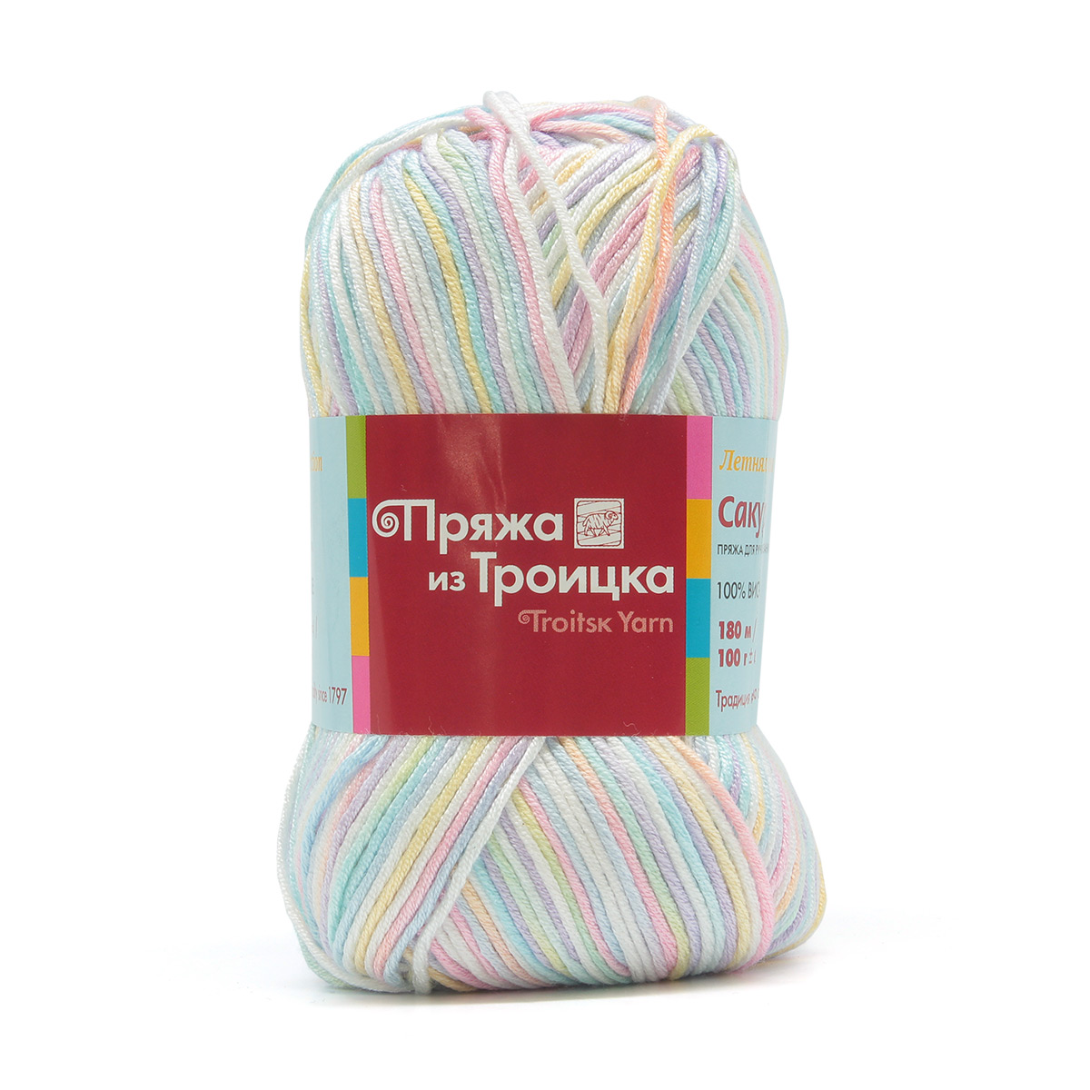 

Пряжа из Троицка 'Сакура принт' 100г, 180м (100% вискоза) (4023 секционный), 5 мотков
