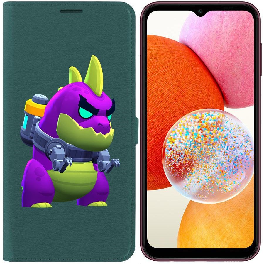

Чехол-книжка Эко для Samsung Galaxy A14 4G (A145) Brawl Stars-Мегамонстр (зелёный опал)