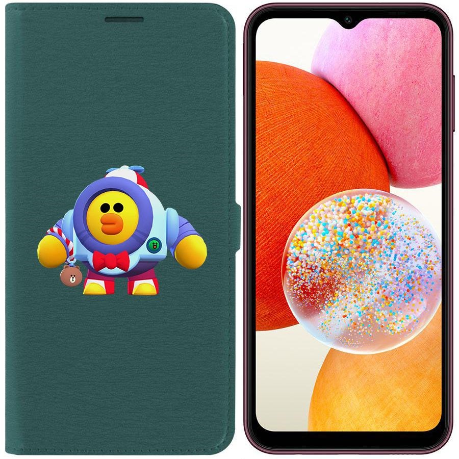 

Чехол-книжка Эко для Samsung Galaxy A14 4G (A145) Brawl Stars-Нани Салли (зелёный опал)