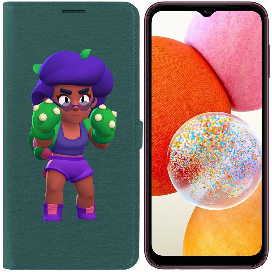 

Чехол-книжка Эко для Samsung Galaxy A14 4G (A145) Brawl Stars-Роза (зелёный опал)