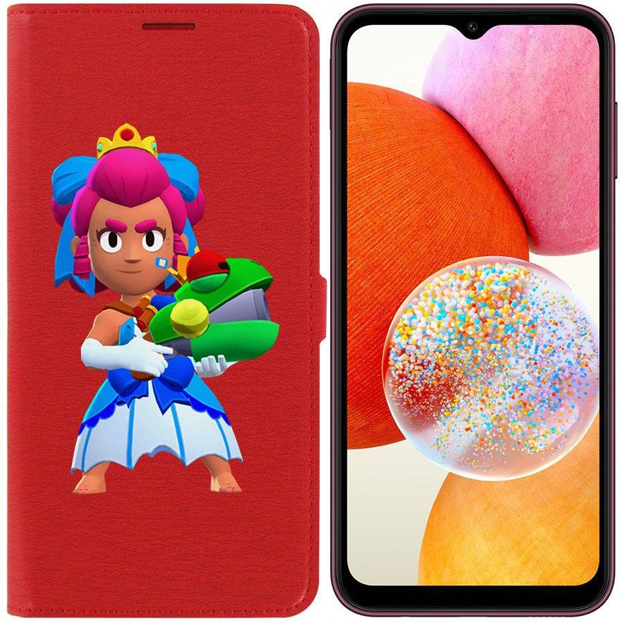 

Чехол-книжка Эко для Samsung Galaxy A14 4G (A145) Brawl Stars-Принцесса Шелли (красный)