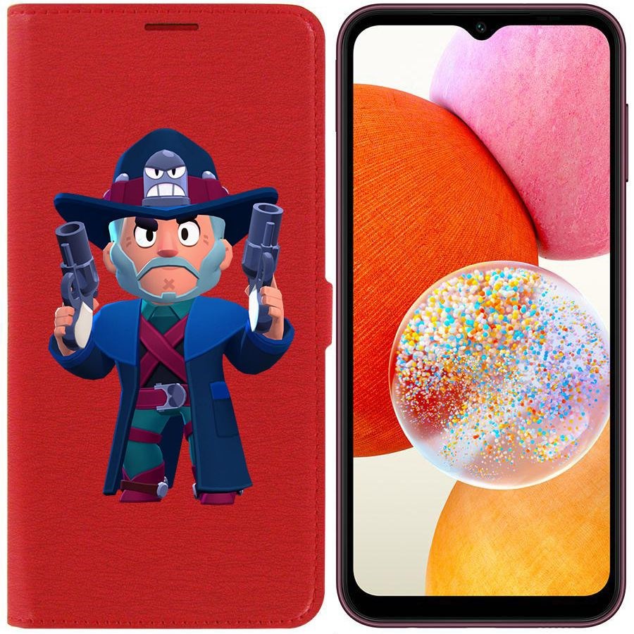 

Чехол-книжка Эко для Samsung Galaxy A14 4G (A145) Brawl Stars-Стрелок Кольт (красный)