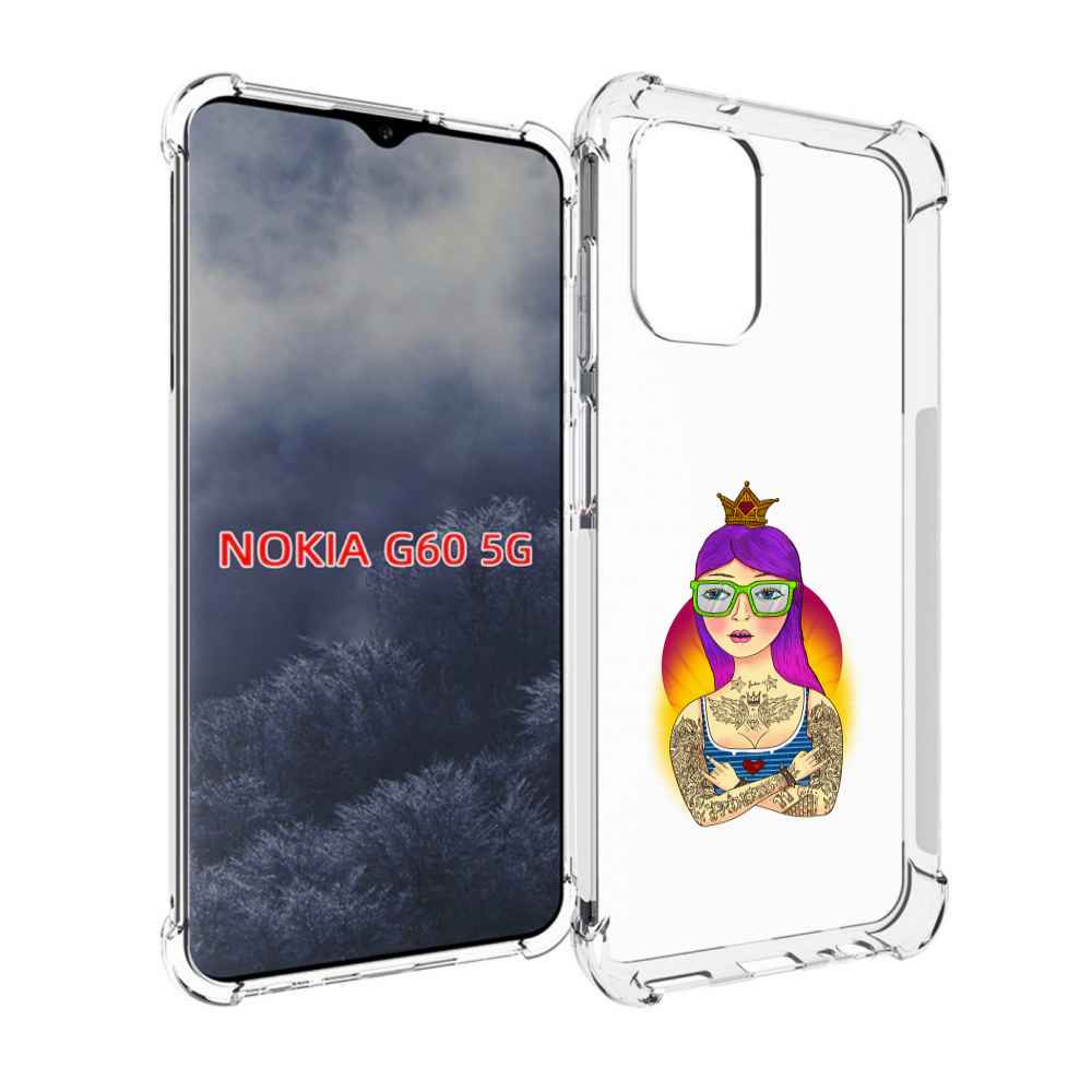 

Чехол MyPads девушка в татуировках с короной для Nokia G60 5G, Прозрачный, Tocco