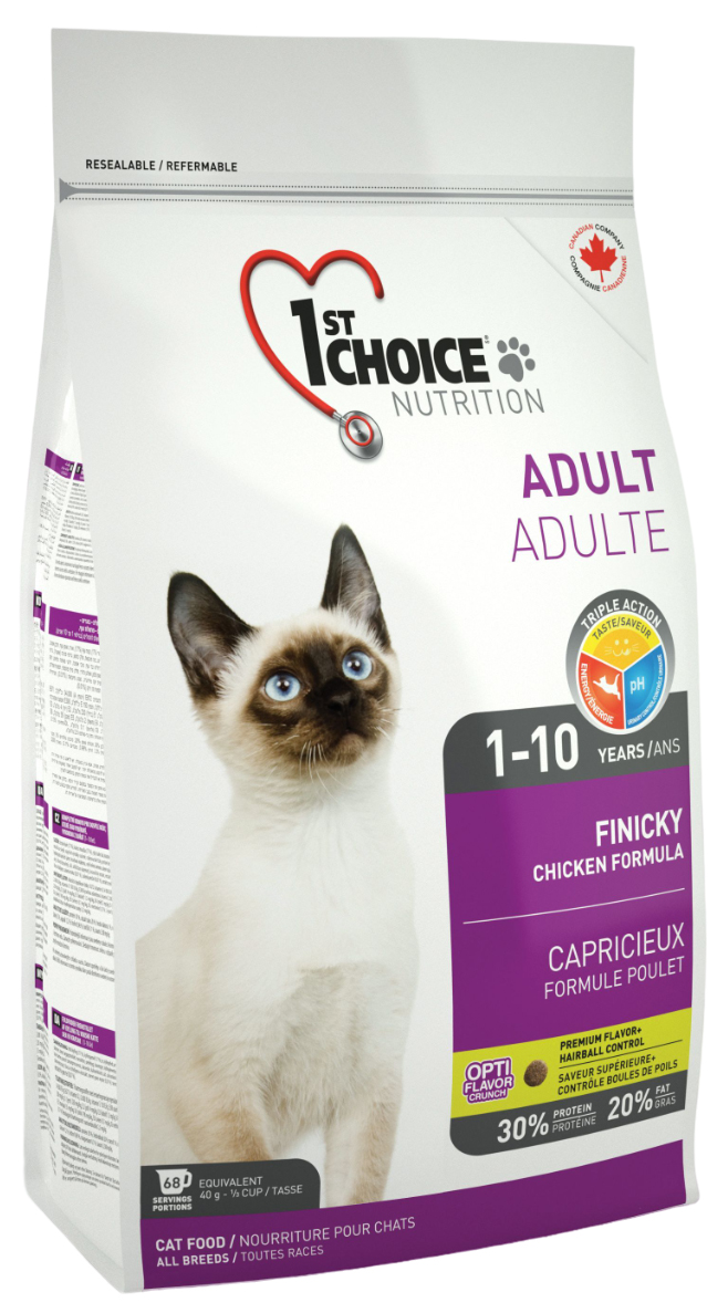 Сухой корм для кошек 1st Choice Adult Finicky цыпленок, 2,72 кг