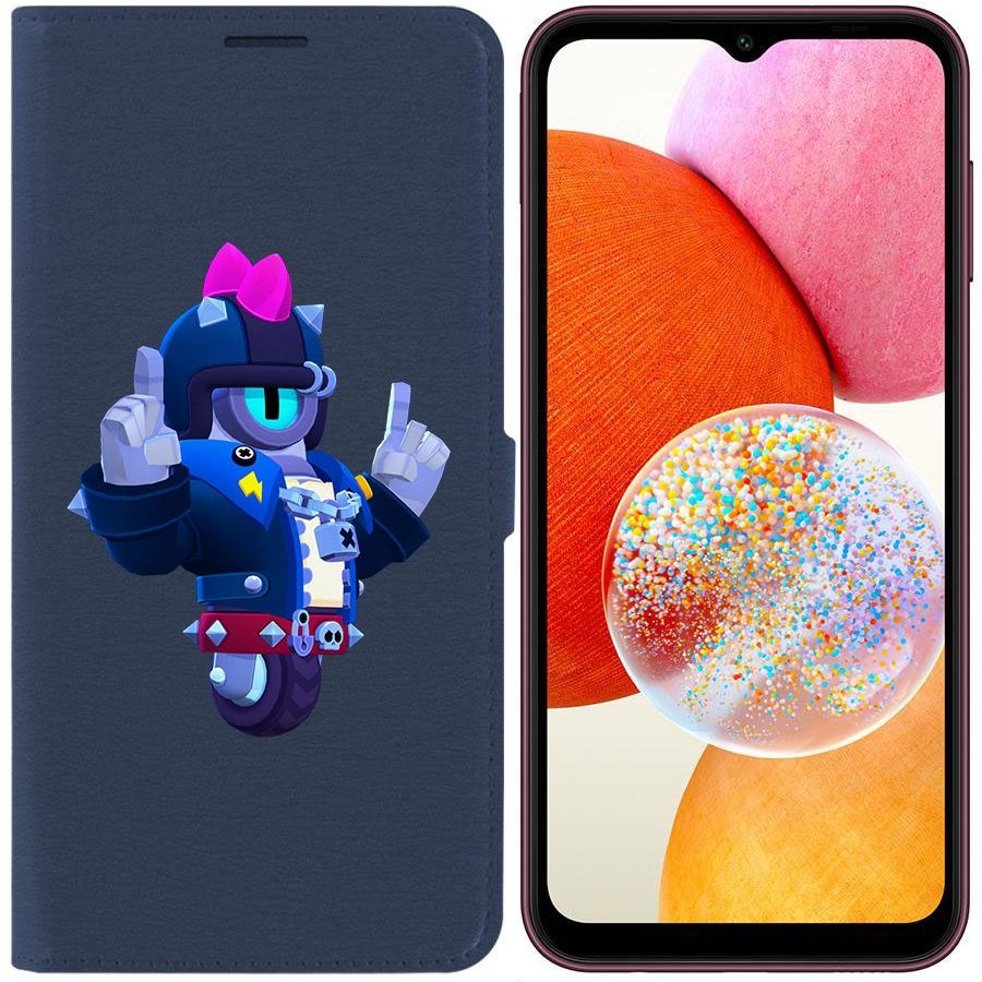 

Чехол-книжка Эко для Samsung Galaxy A14 4G (A145) Brawl Stars-Дикий Сту (синий)