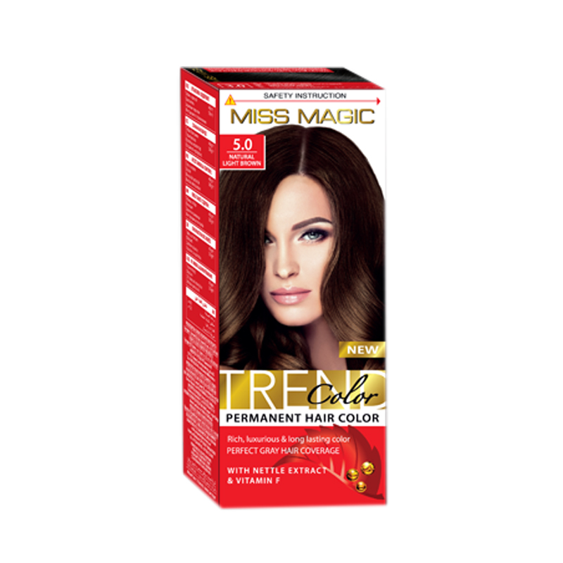 Краска для волос Miss Magic Trend Color 5.0 Натуральный светло-коричневый 90 мл mandragora magic beauty натуральный шампунь для волос с янтарем и облепихой солнечный камень 200 0