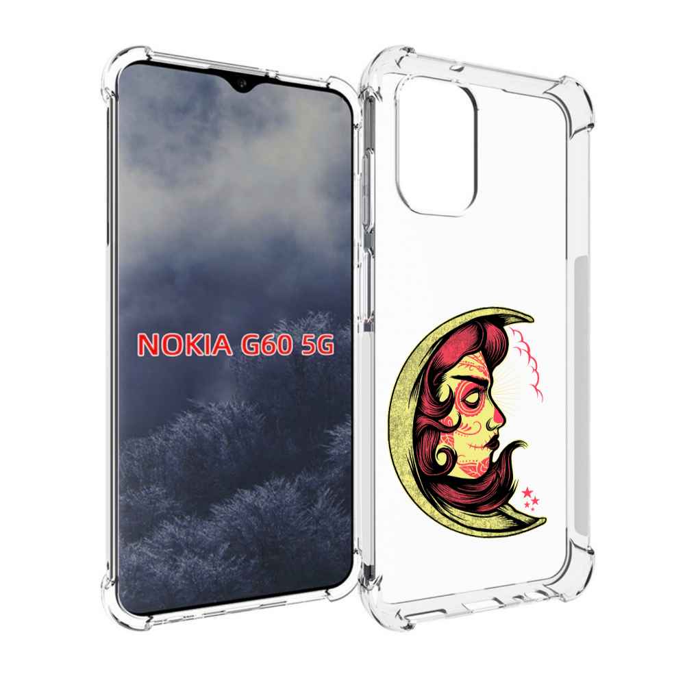 

Чехол MyPads желтый полумесяц с лицом девушки для Nokia G60 5G, Прозрачный, Tocco