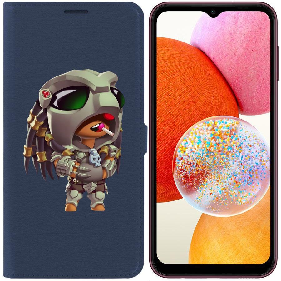 

Чехол-книжка Эко для Samsung Galaxy A14 4G (A145) Brawl Stars-Леон Хищник (синий)
