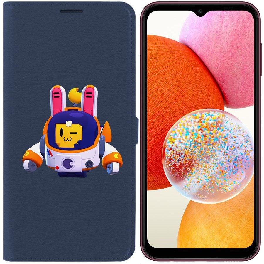 

Чехол-книжка Эко для Samsung Galaxy A14 4G (A145) Brawl Stars-Лунный Спраут (синий)