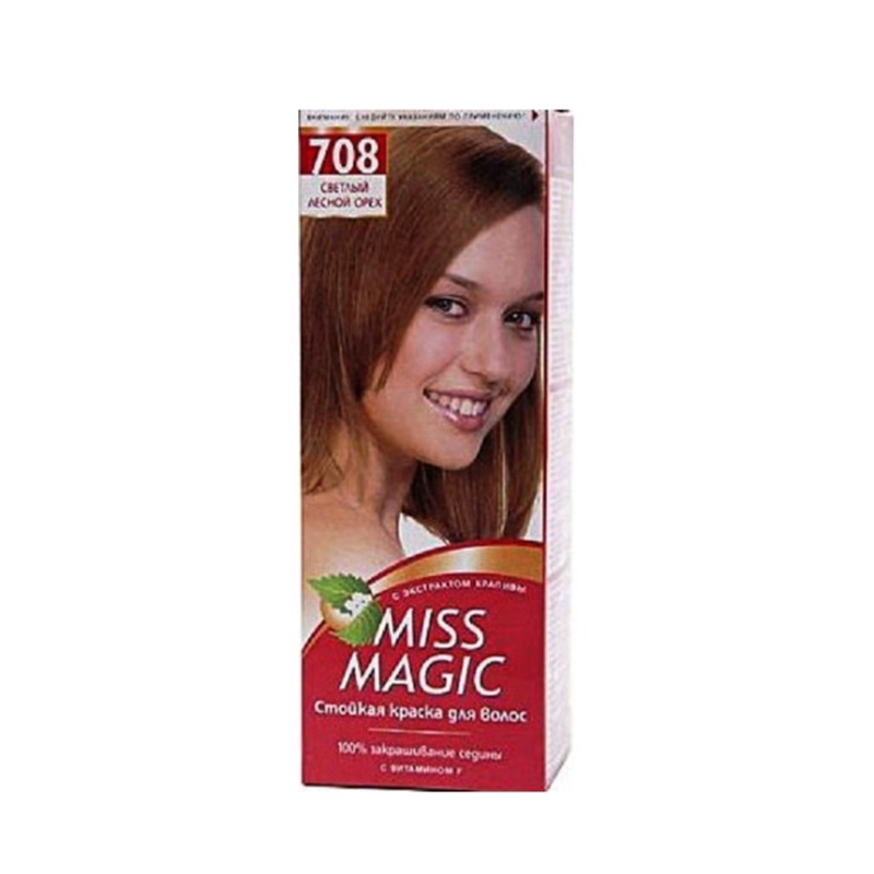 Краска для волос Miss Magic Miss Magic 708 Светлый лесной орех 50 мл koleston perfect стойкая крем краска 00300730 7 3 лесной орех 60 мл базовые тона