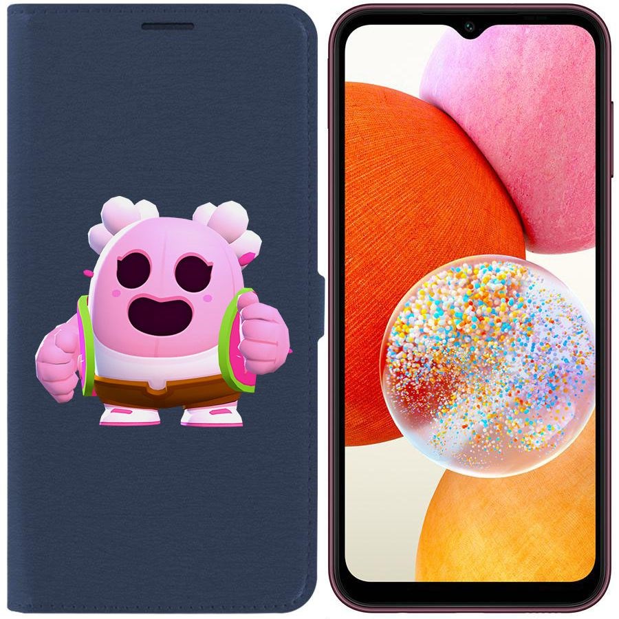 

Чехол-книжка Эко для Samsung Galaxy A14 4G (A145) Brawl Stars-Сакура Спайк (синий)