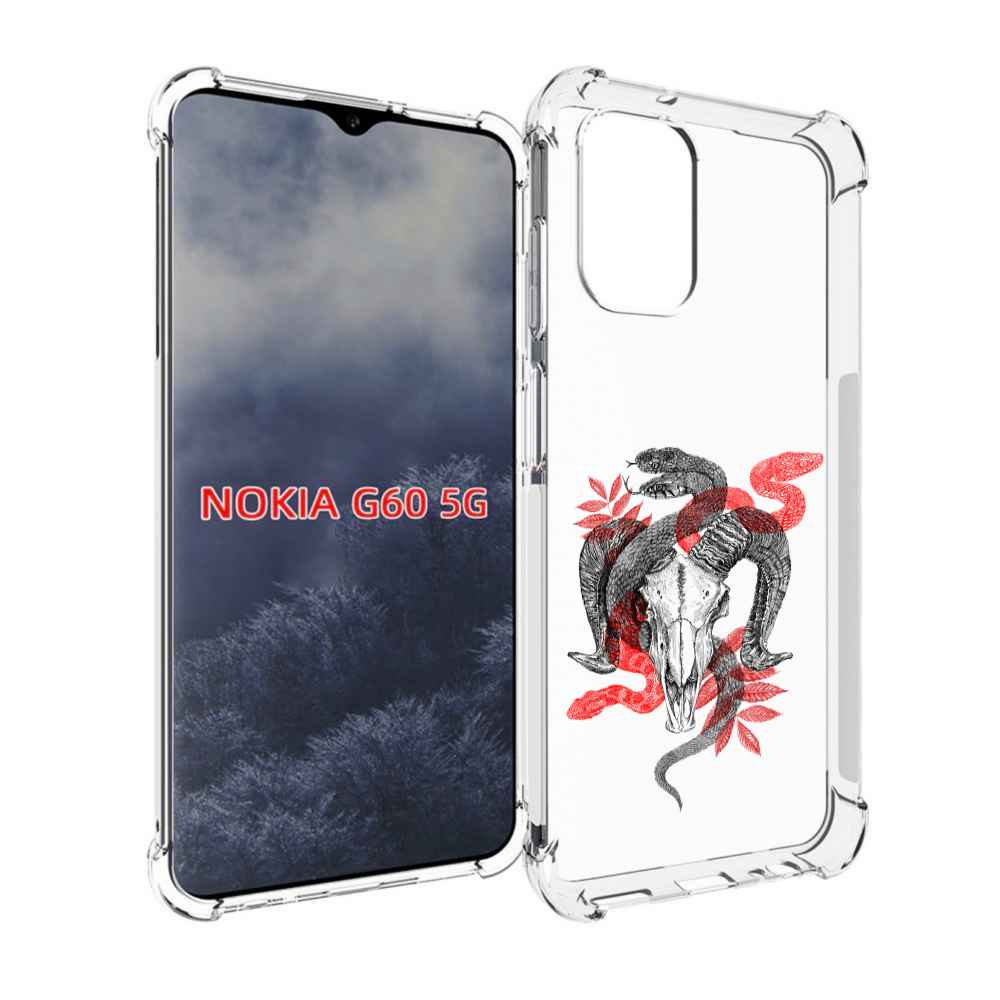 

Чехол MyPads змея в черепе рисунок для Nokia G60 5G, Прозрачный, Tocco