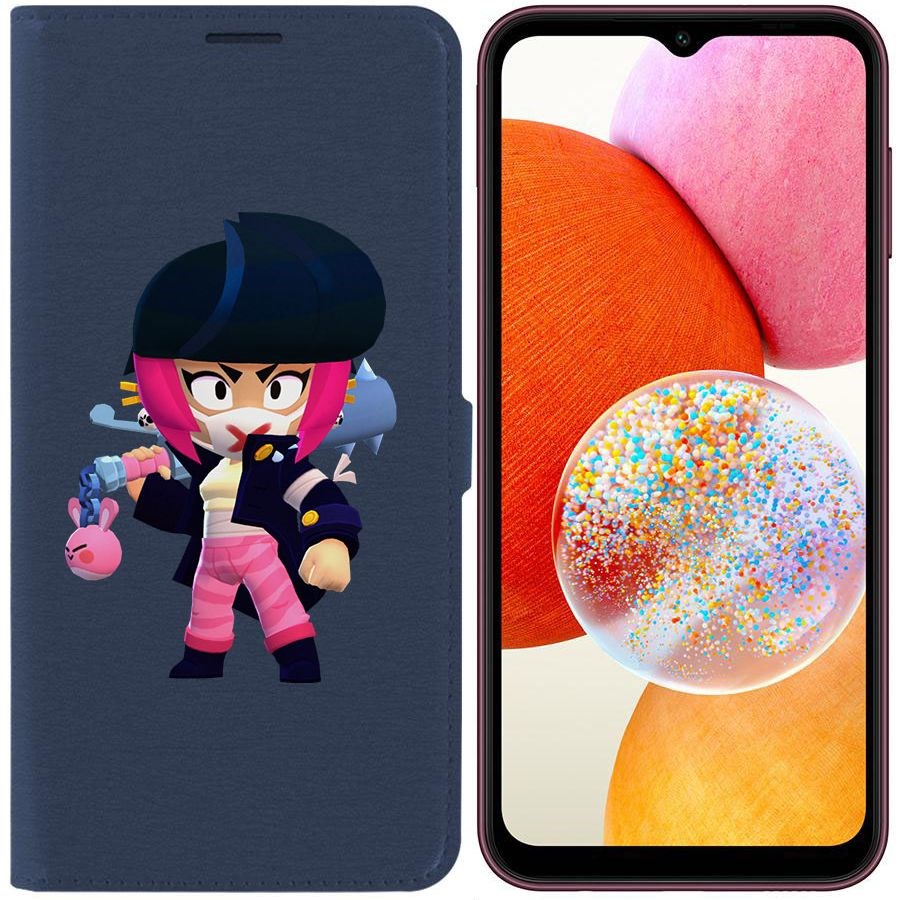 

Чехол-книжка Эко для Samsung Galaxy A14 4G (A145) Brawl Stars-Ужасная Биби (синий)