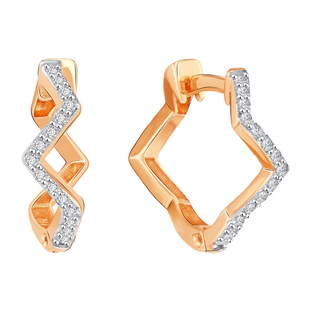

Серьги из золота 585Gold 302007573, фианит, 302007573