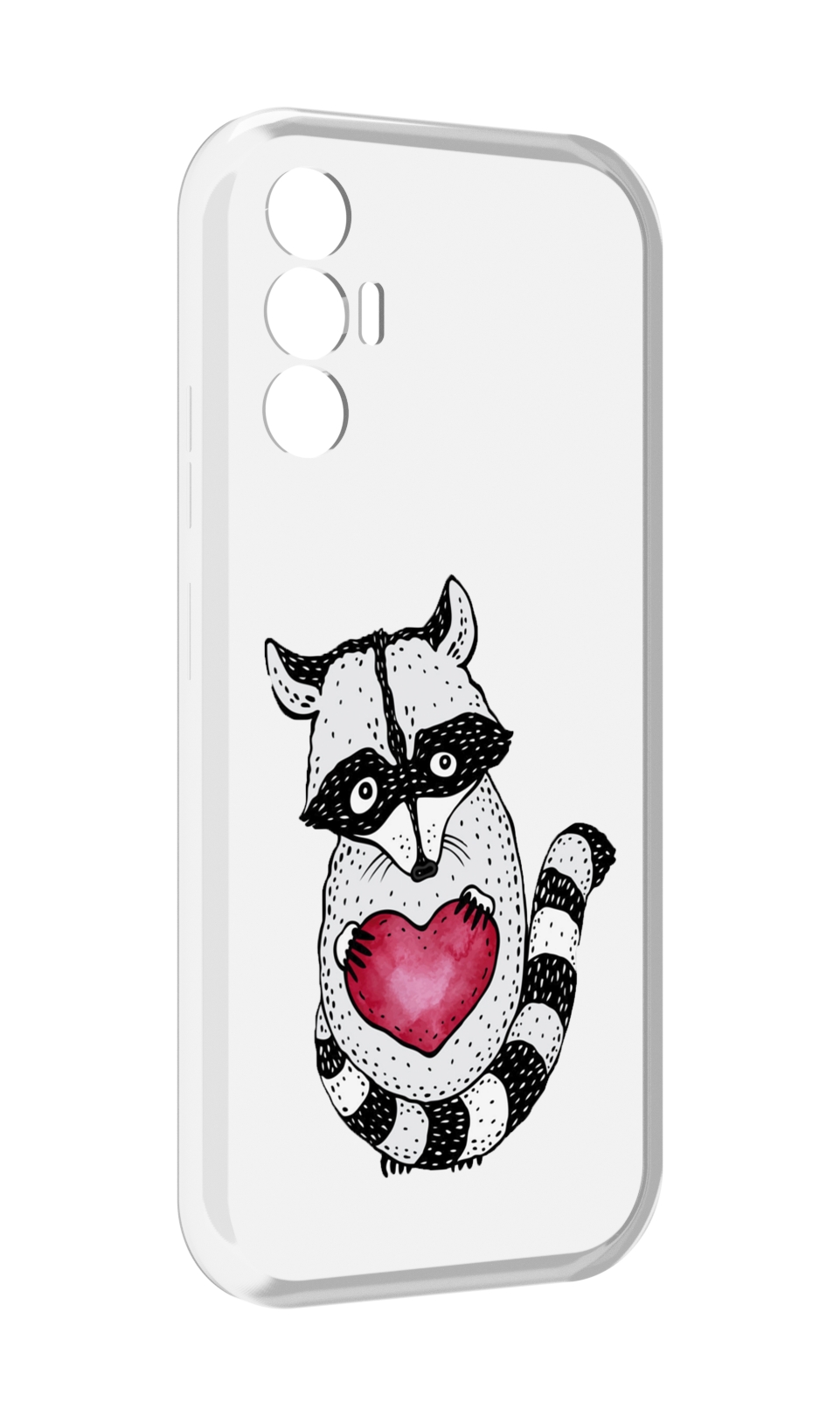 

Чехол MyPads Енот с сердечком для Tecno Pova 3, Прозрачный, Tocco