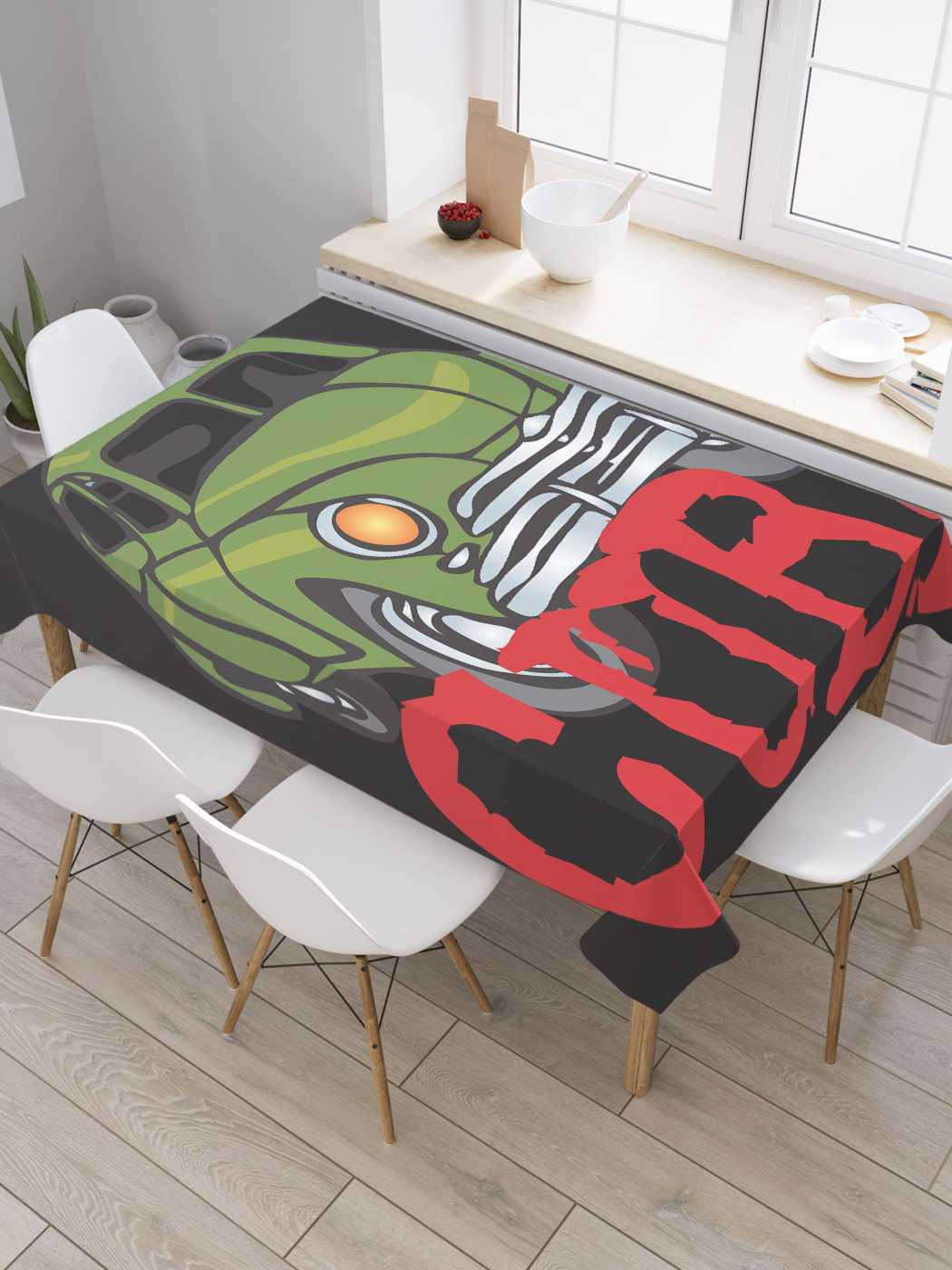 

Скатерть прямоугольная JoyArty "Кубинское авто" из сатена, 180x145 см, Черный, Кубинское авто