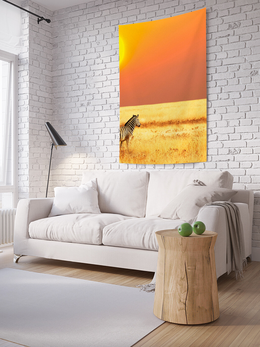

Вертикальное фотопанно JoyArty Одинокая зебра на закате, из ткани, 150х200 см