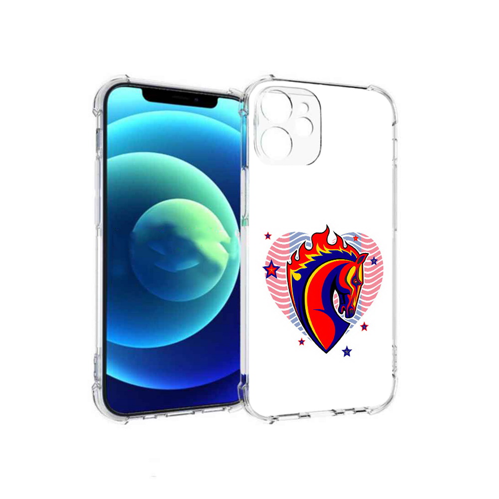 

Чехол MyPads Tocco для Apple iPhone 12 mini ФК ЦСЛ Лошадь (PT157566.610.180), Прозрачный, Tocco