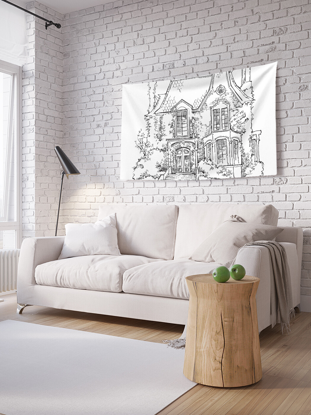 

Горизонтальное фотопанно JoyArty Графический старый дом, из ткани, 150х200 см