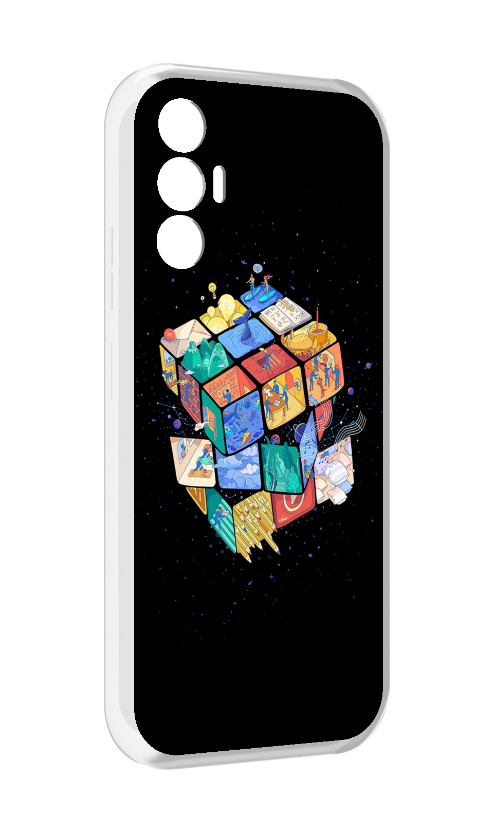 

Чехол MyPads Кубик-Рубика для Tecno Pova 3, Прозрачный, Tocco