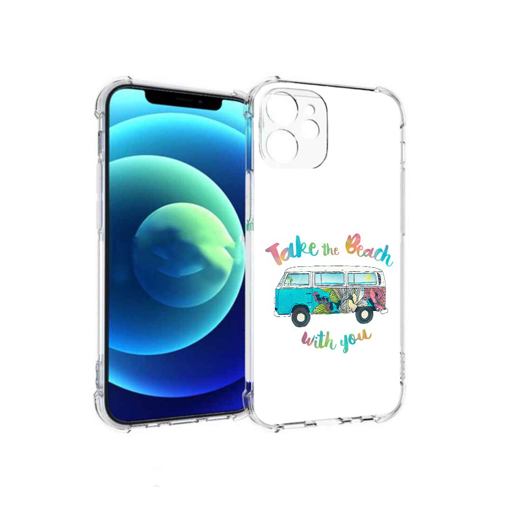 

Чехол MyPads Tocco для Apple iPhone 12 mini Хиппи автобус (PT157566.610.190), Прозрачный, Tocco