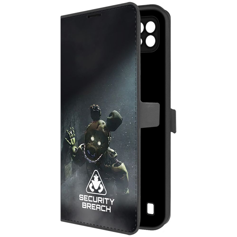 

Чехол-книжка Krutoff Eco Book для Realme C21 ФНАФ - Нарушение безопасности (черный)