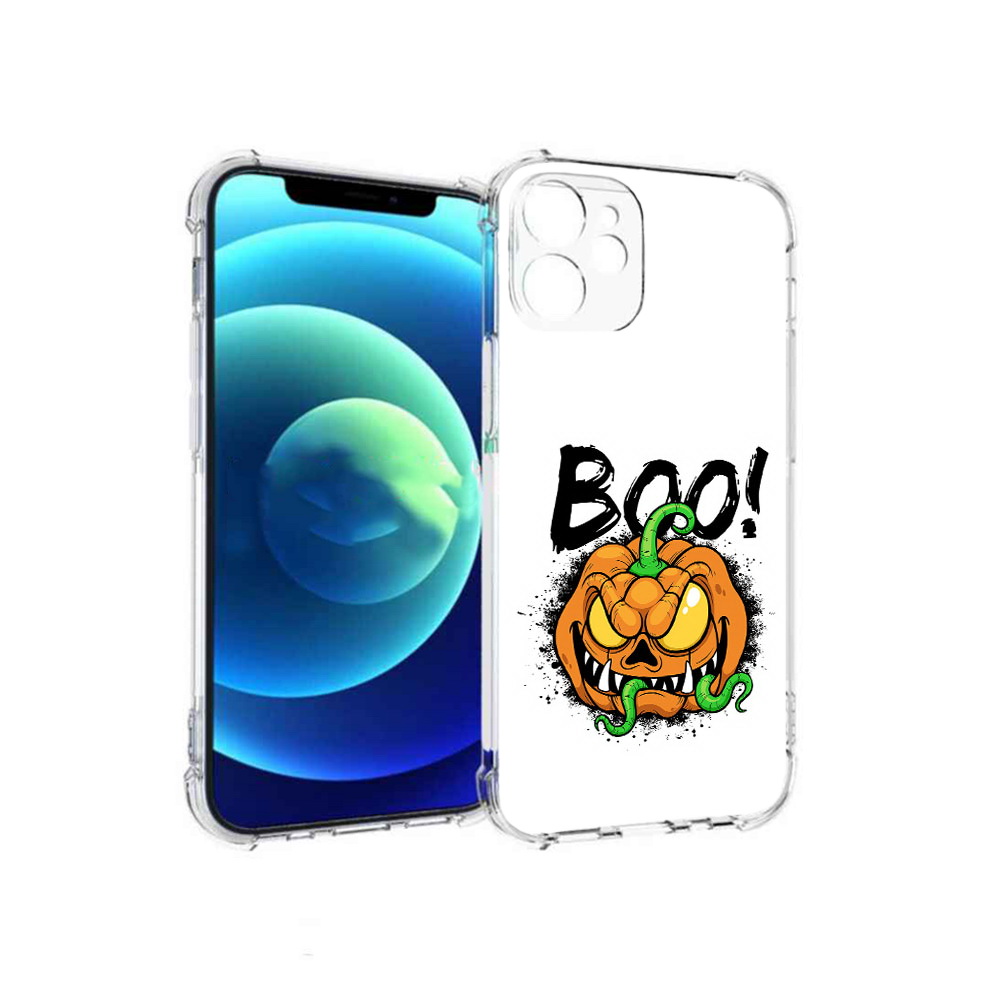 

Чехол MyPads Tocco для Apple iPhone 12 mini Хэллоуин бу (PT157566.610.193), Прозрачный, Tocco