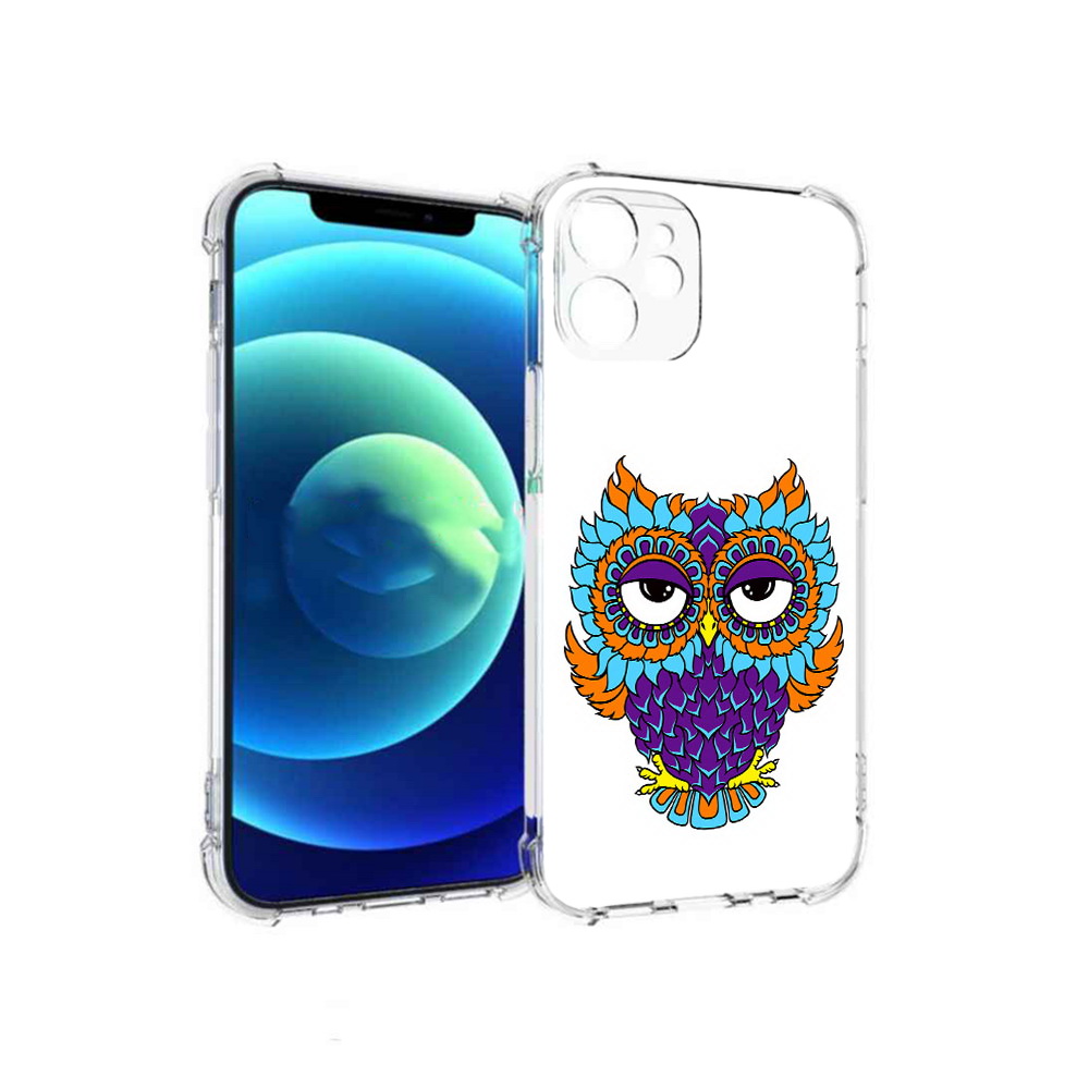 

Чехол MyPads Tocco для Apple iPhone 12 mini Цветная сова (PT157566.610.198), Прозрачный, Tocco