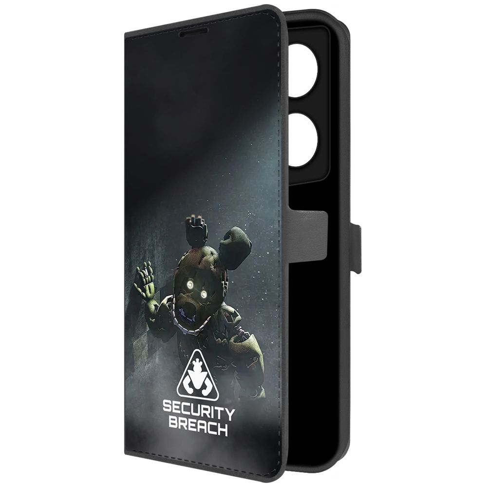 

Чехол-книжка Krutoff Eco Book для TECNO Camon 20 Premier ФНАФ - Нарушение безопасности, Черный