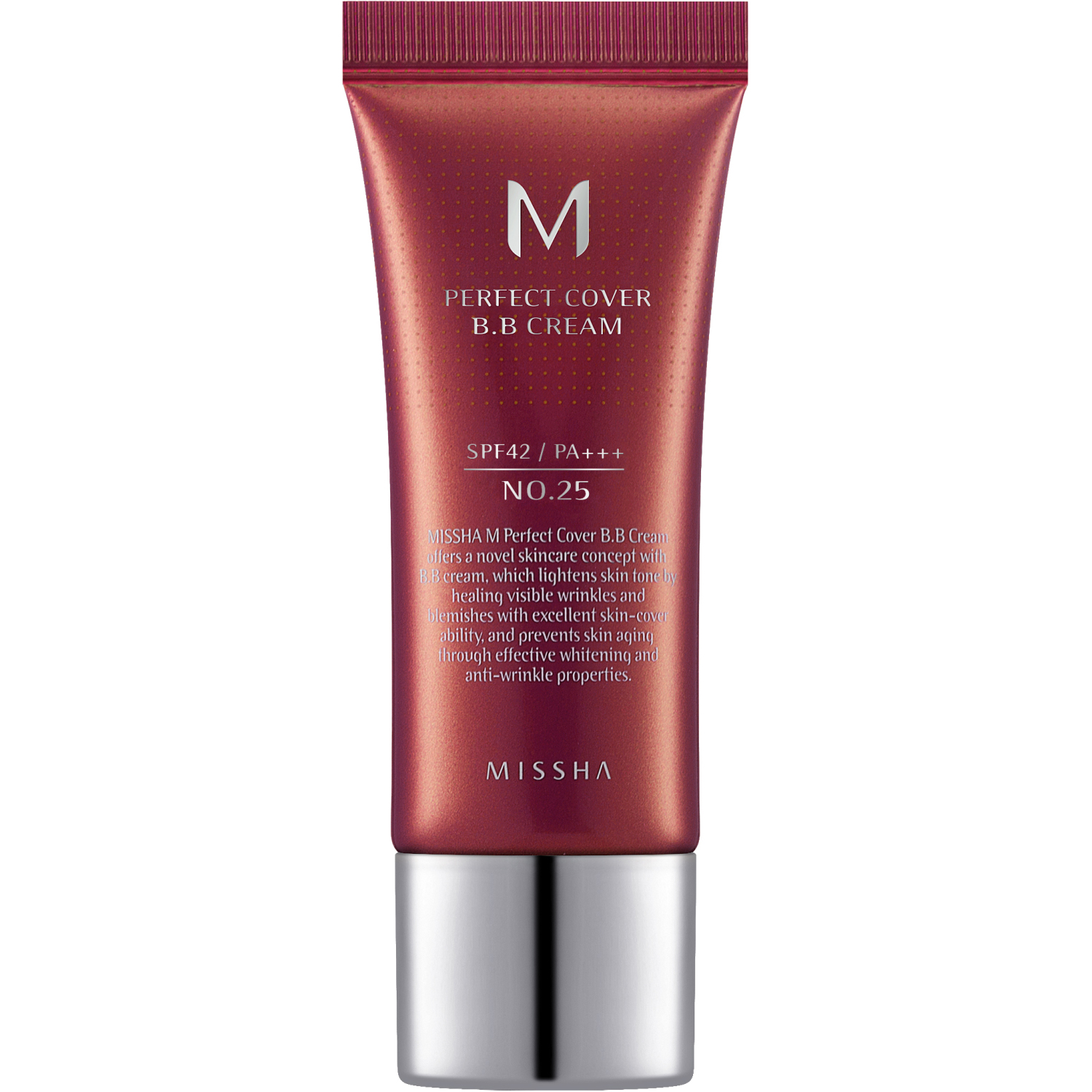 Тональный крем MISSHA M Perfect Cover BB Cream SPF42 PA+++ No 25 Warm Beige 20ml bb крем для лица missha m perfect cover солнцезащитный spf42 тон 27 honey beige 20 мл