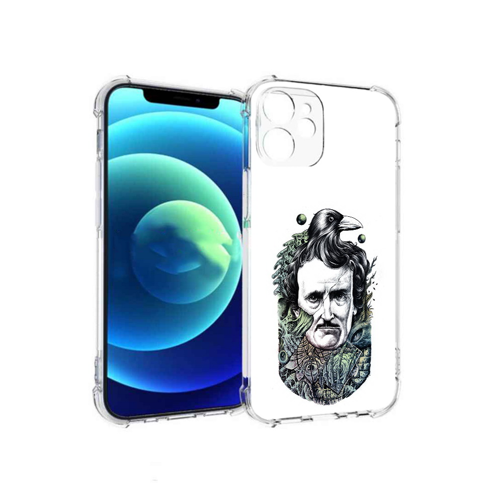 

Чехол MyPads Tocco для Apple iPhone 12 mini Эдгар Аллан с вороном (PT157566.610.203), Прозрачный, Tocco