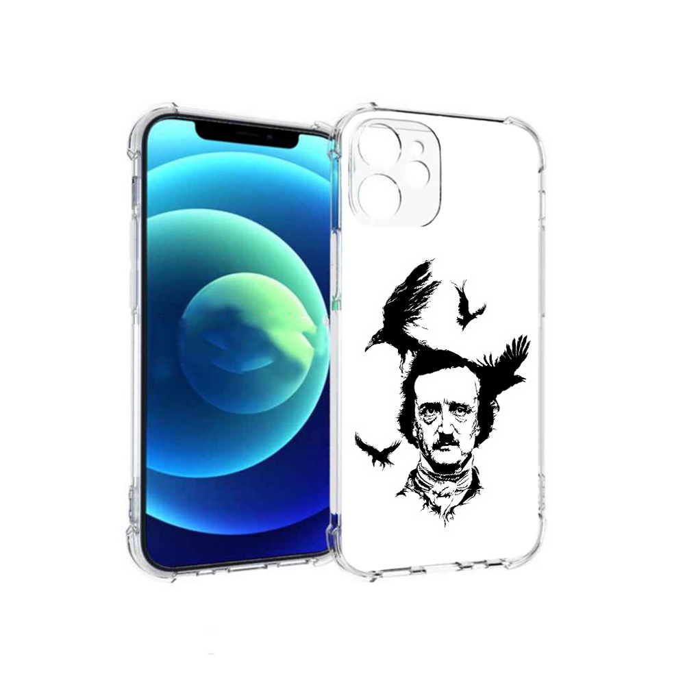 

Чехол MyPads Tocco для Apple iPhone 12 mini Эдгар Аллан черно белый (PT157566.610.204), Прозрачный, Tocco