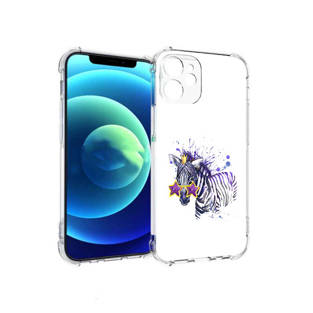 

Чехол MyPads Tocco для Apple iPhone 12 mini акварельная зебра (PT157566.610.215), Прозрачный, Tocco