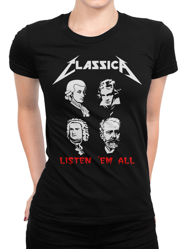 

Футболка женская DreamShirts Studio Классическая Музыка в стиле Рок 302-1 черная M, Черный, Классическая Музыка в стиле Рок 302-1