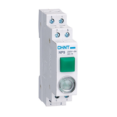 

Кнопка модульная NP9-10D3/1 с подсветкой 1НО AC/DC 230В зел. (R) CHINT 584054, Зеленый